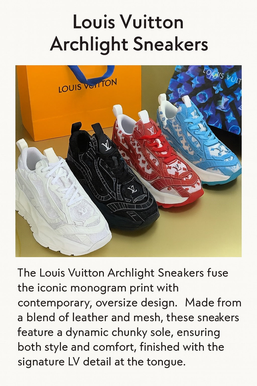 Louis Vuitton Archlight 2.0 Monogram Sneaker Pack – White, Black, Red & Blue