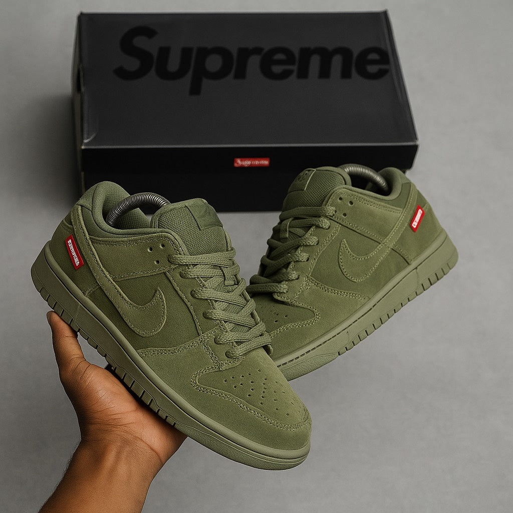 Nike SB Dunk Low x Supreme “Olive Suede”