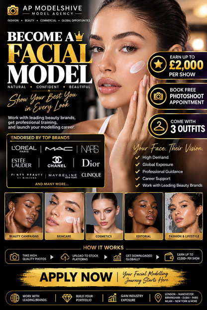 AP Facial Modelling Workbook - Download, Apply and land commercial Gigs UK, US, Abu Dhabi