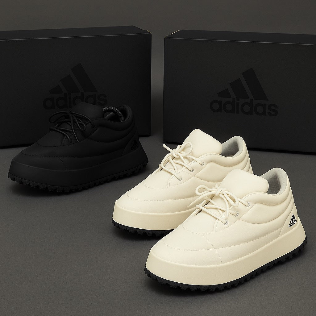 Adidas Puffy Boost Platform Sneakers – Cream White & Triple Black