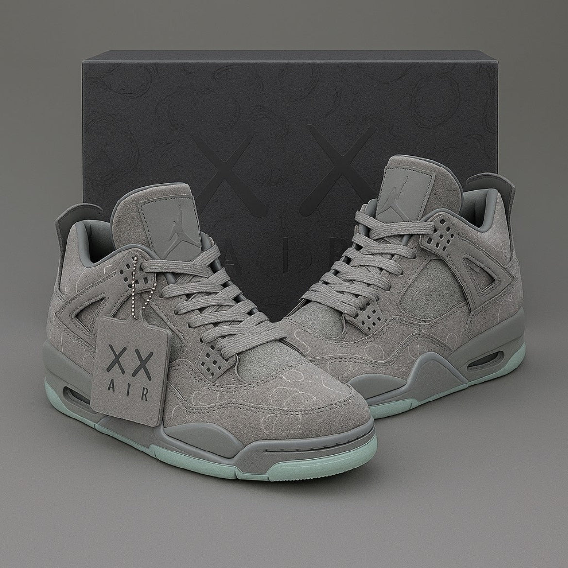 AirJordan4RetroxKAWS_CoolGreyGlow