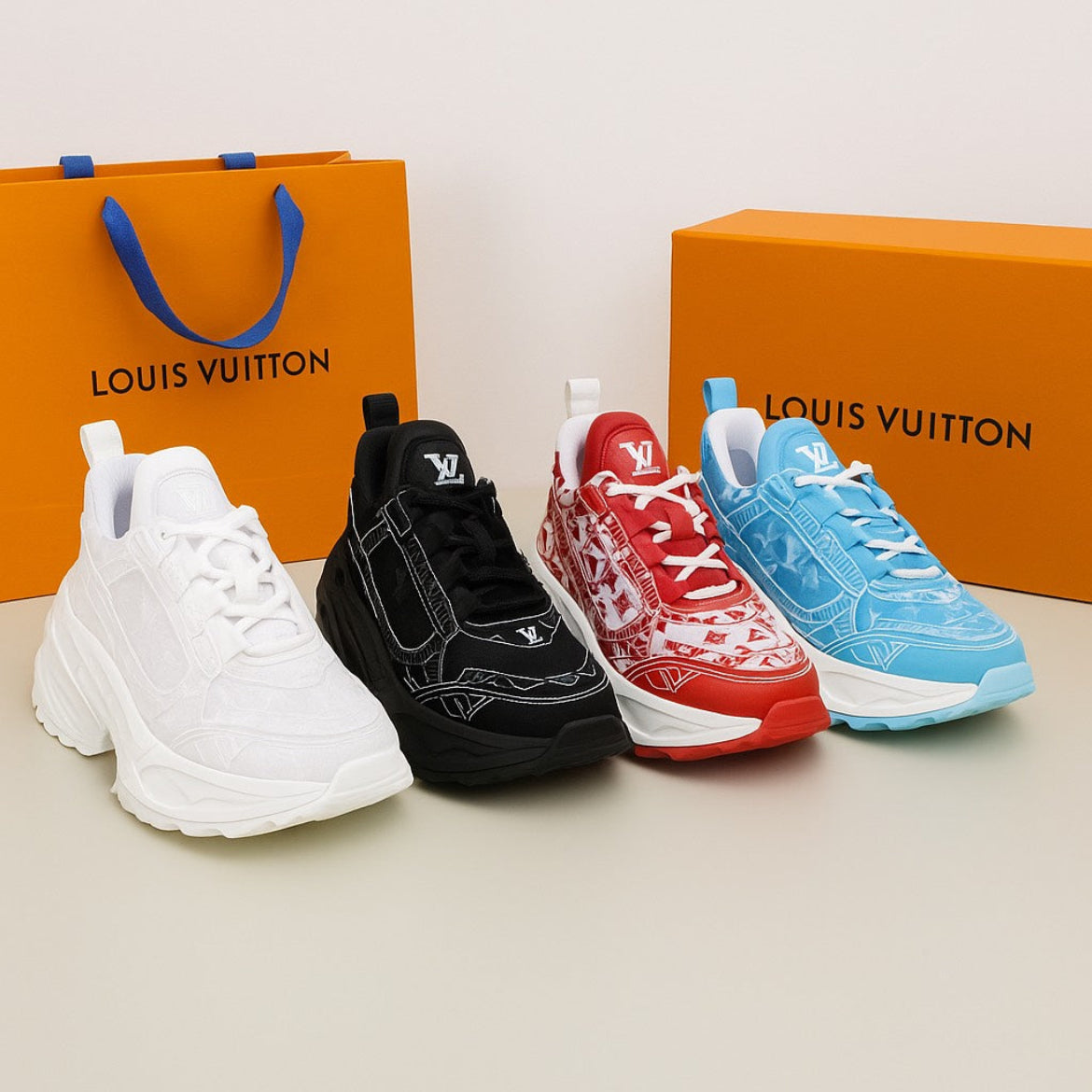 Louis Vuitton Archlight 2.0 Monogram Sneaker Pack – White, Black, Red & Blue