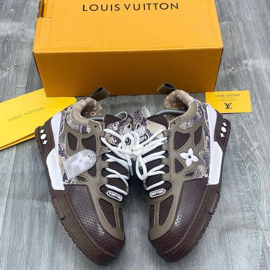 Louis Vuitton Trainer Sneaker “Python Monogram Brown”