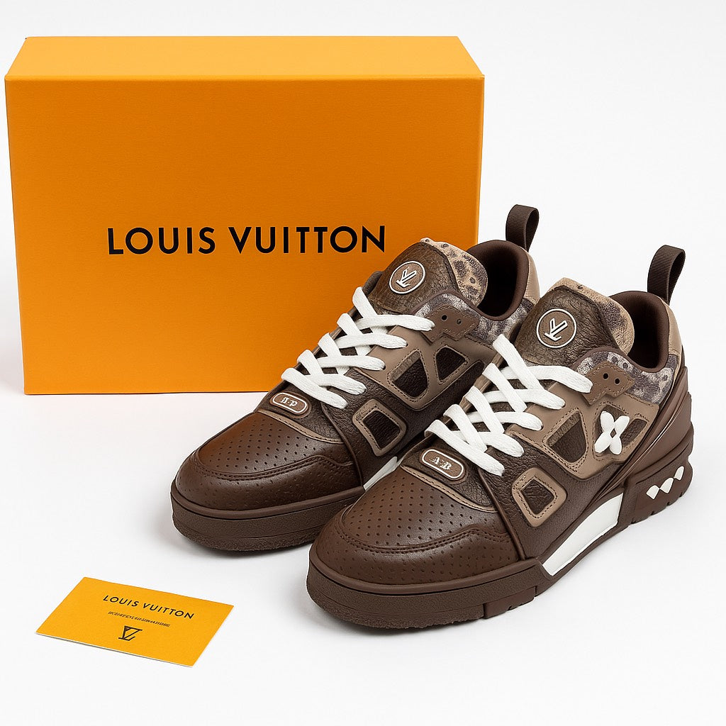 Louis Vuitton Trainer Sneaker “Python Monogram Brown”
