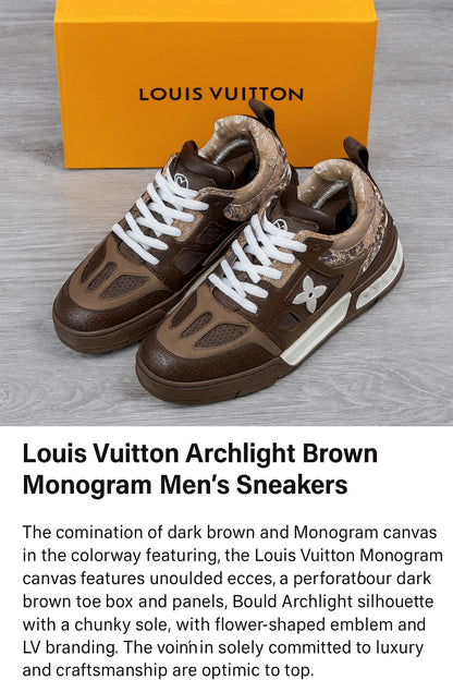 Louis Vuitton Trainer Sneaker “Python Monogram Brown”
