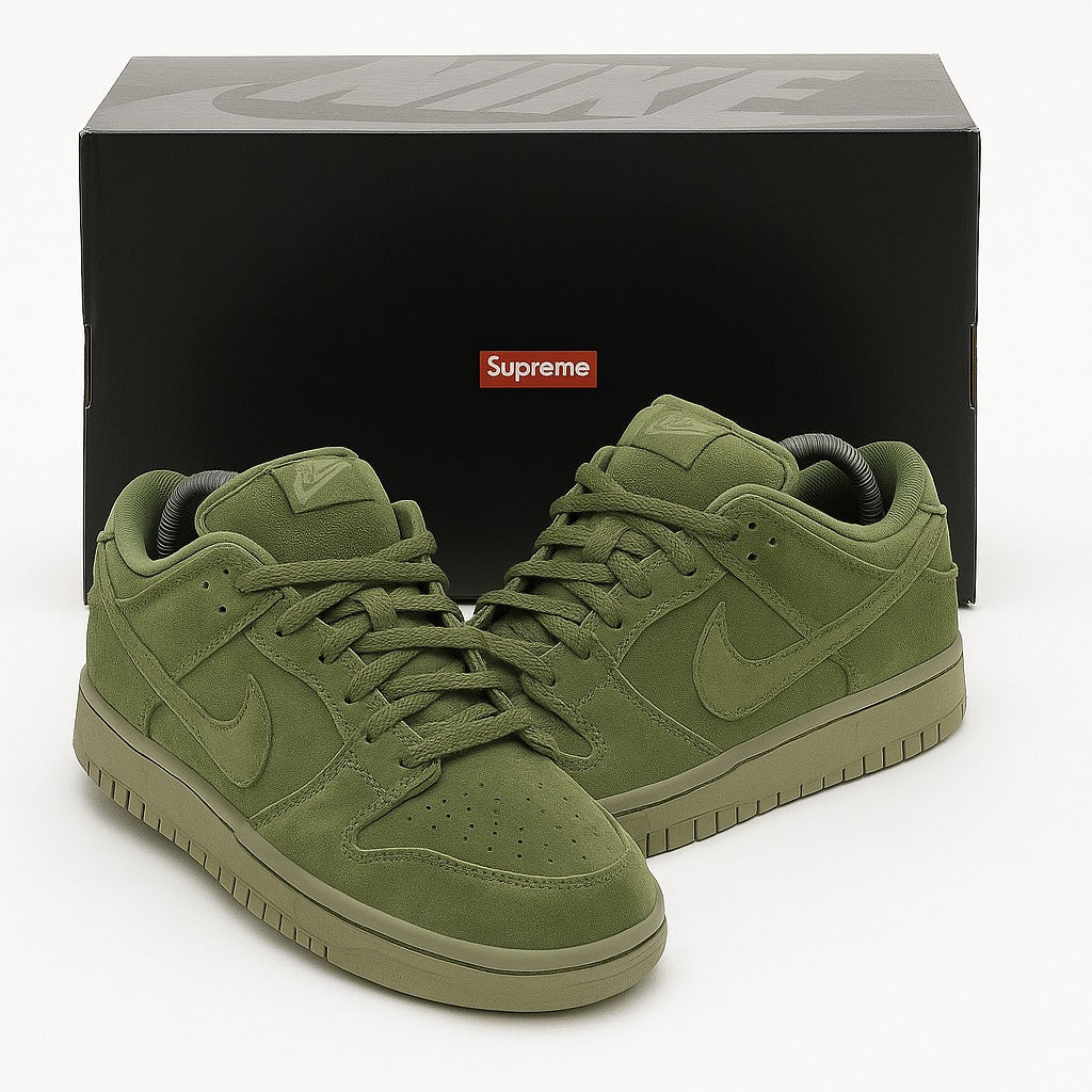 Nike SB Dunk Low x Supreme “Olive Suede”