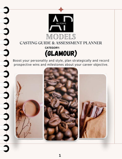 Glamour Modelling Workbook & Planner – Portfolio, Posing, Gigs guide. Download and Apply. (Digital Download)