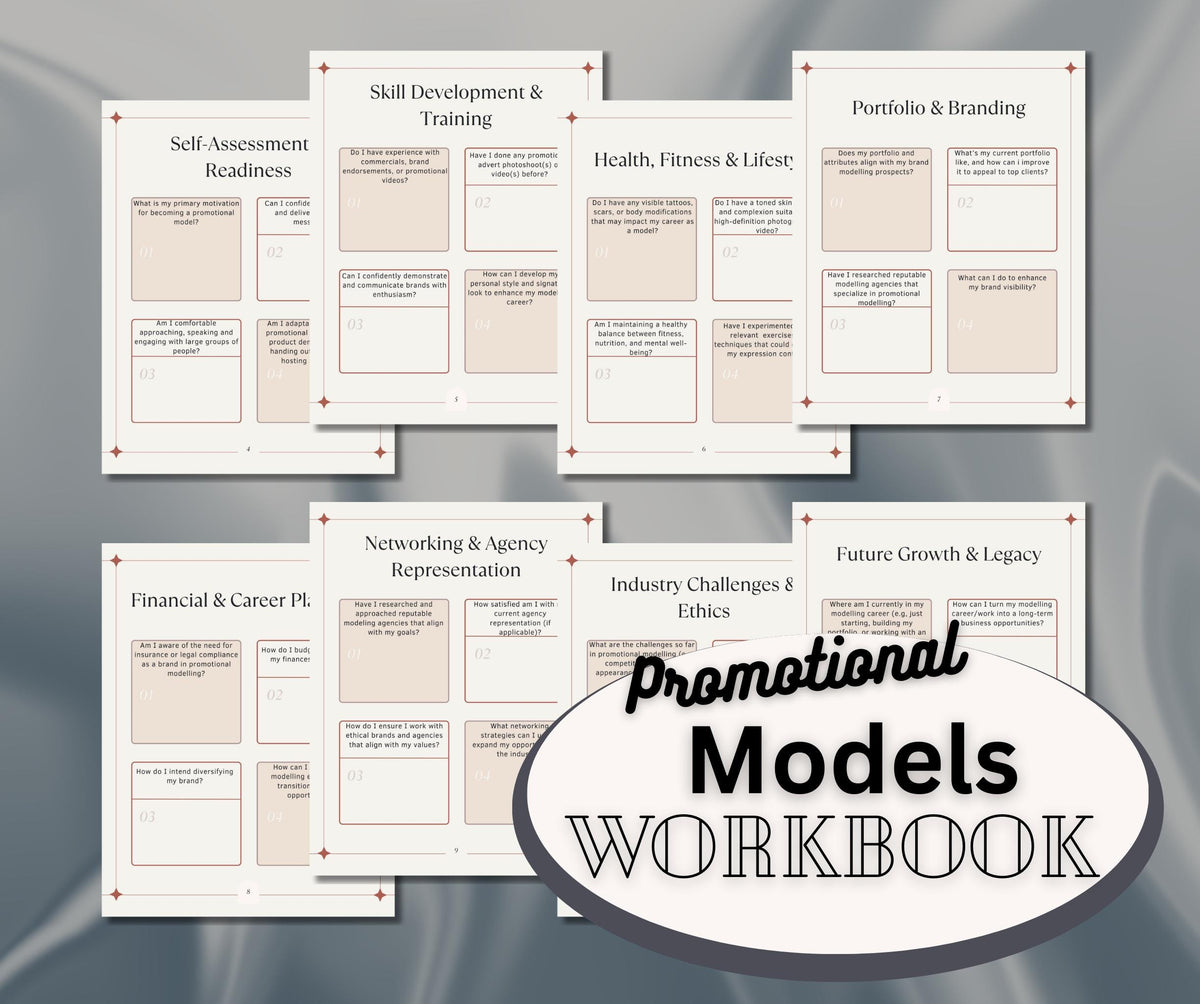 Promotional Modelling Workbook & Planner – Download, Apply and Land Gigs UK, US (Digital Download)